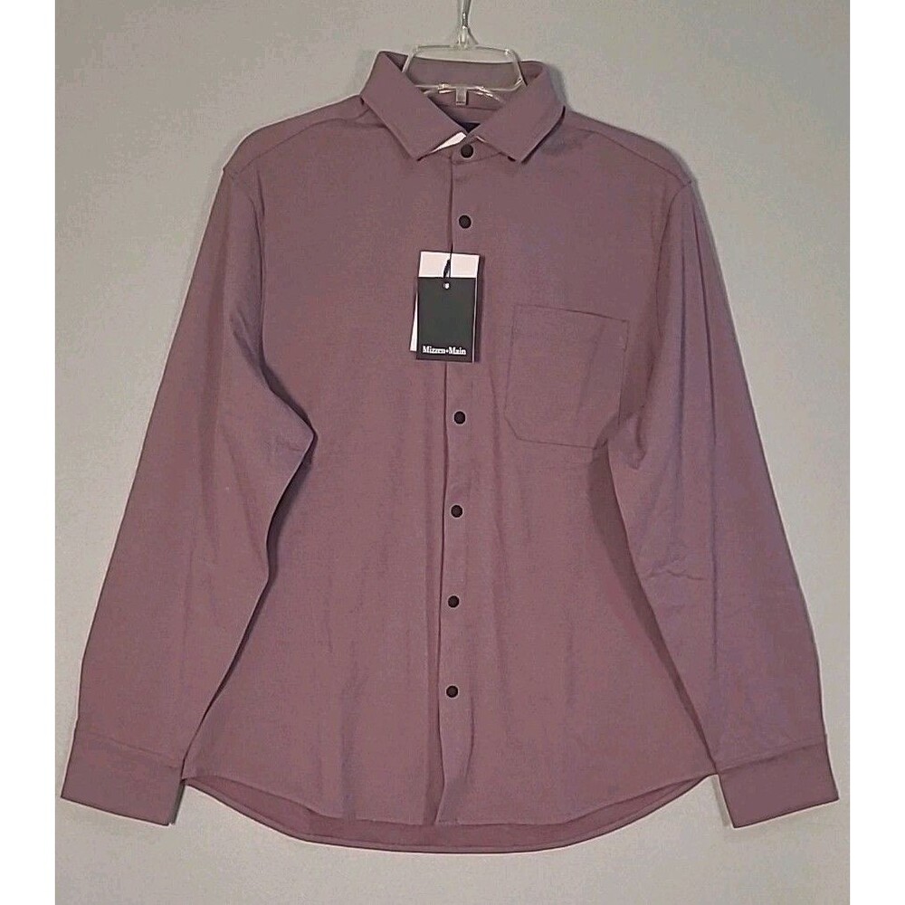NWT Mizzen Main Nolan Shirt Mens M Moisture Wicking Performance Snap Front Shirt